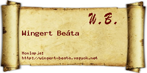 Wingert Beáta névjegykártya