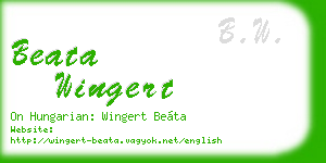 beata wingert business card